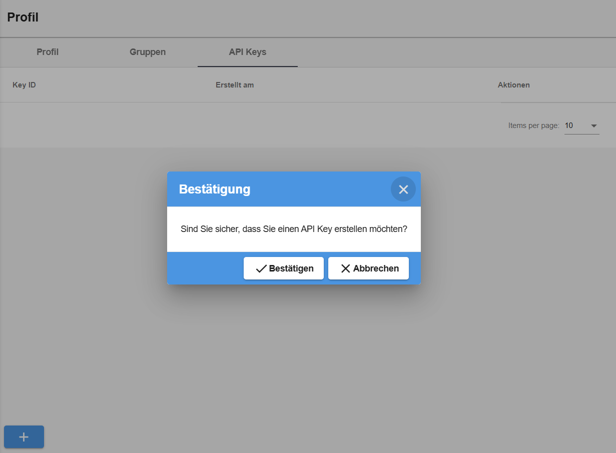 Erstellen eines API-Keys